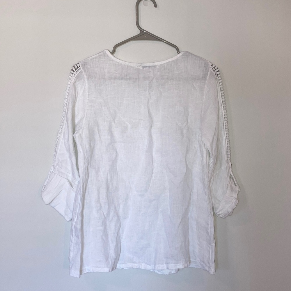 White Linen Women's Top - Picture 2 of 8